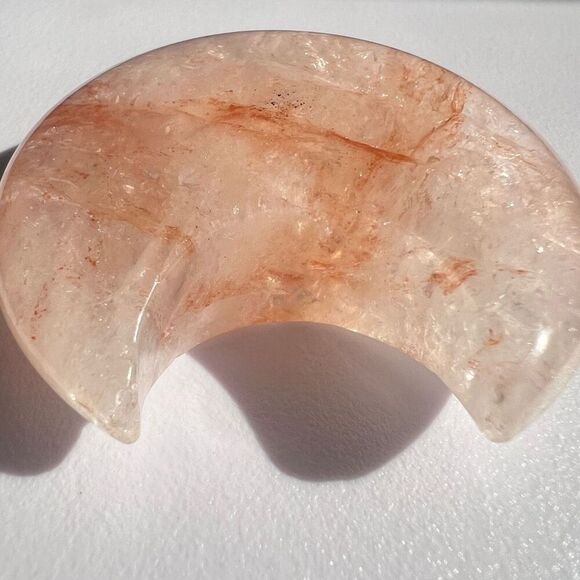 Fire Quartz‎ Crystal Crescent Moon (3) - Picture 4 of 11
